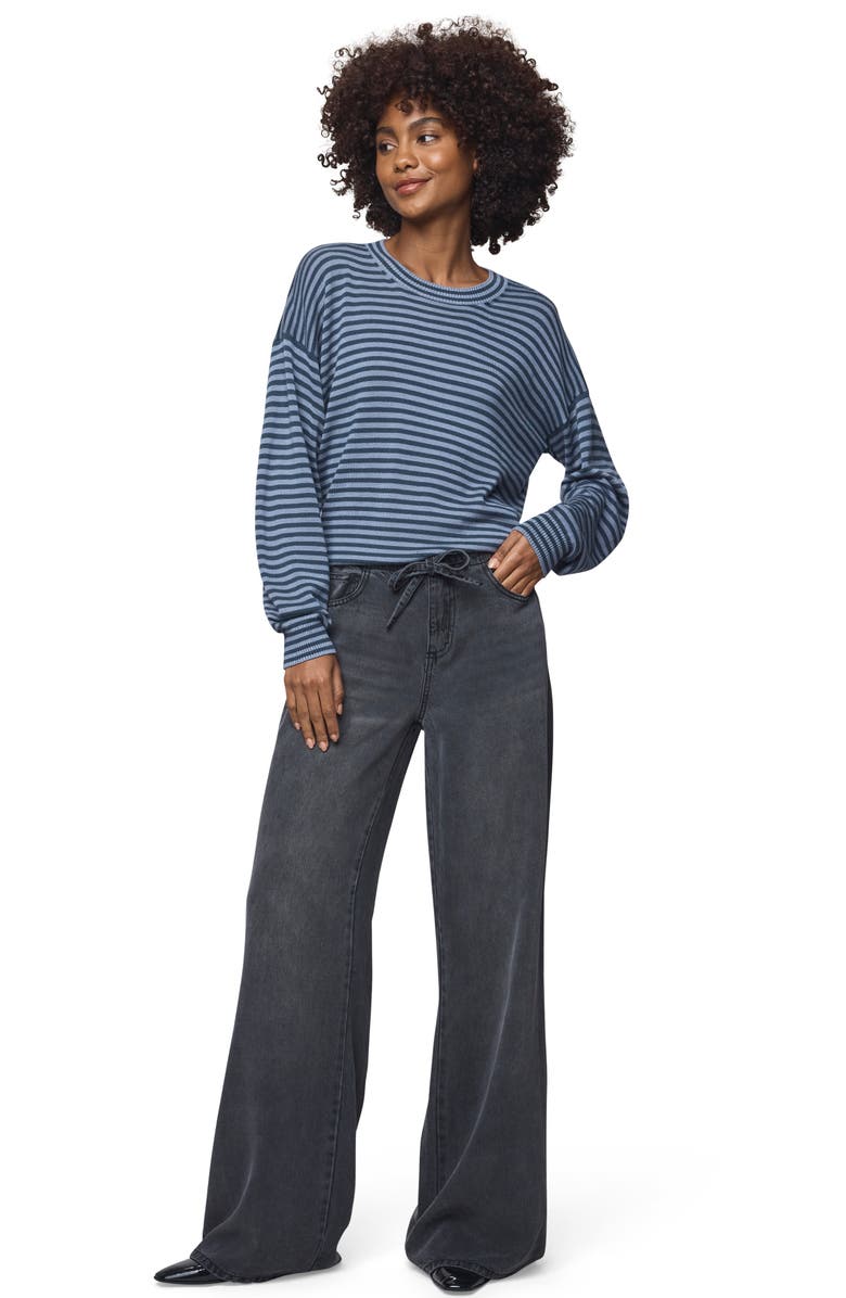 Splendid Georgie Stripe Oversize Sweater, Alternate, color, Ice Navy