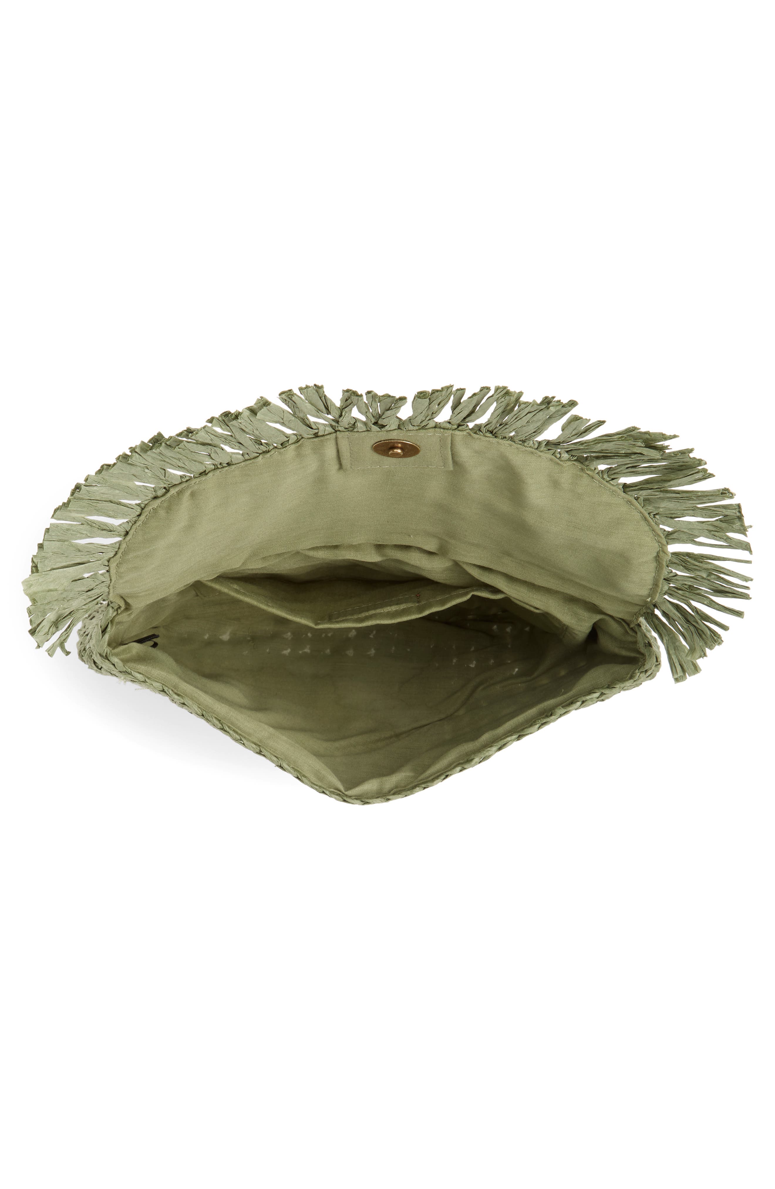 Clara Soft Straw Clutch, Alternate, color, GREEN HOPPER