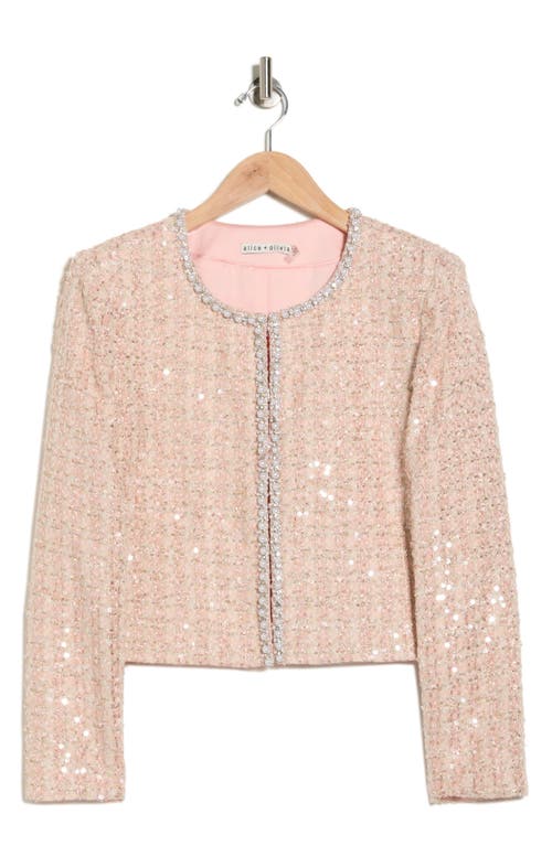 Alice And Olivia Kidman Embellished Boxy Jacket In Pink