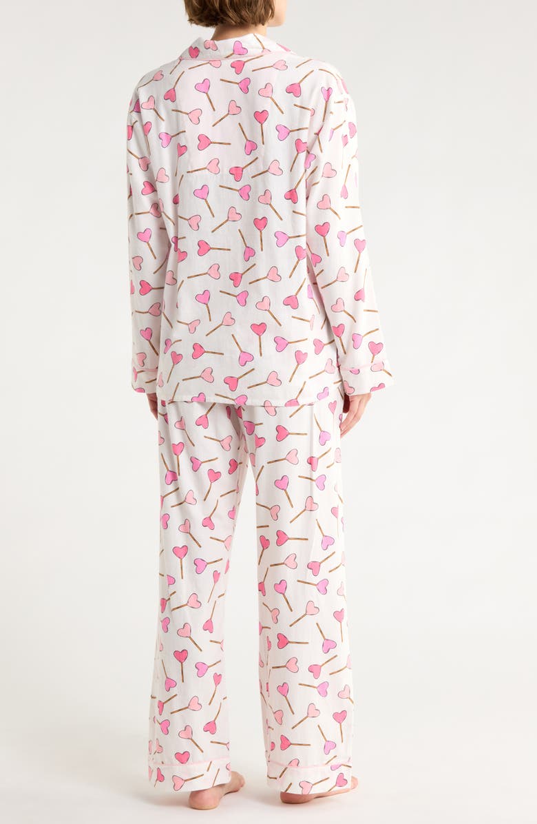 PJ Salvage Flannel Pajamas, Alternate, color, White