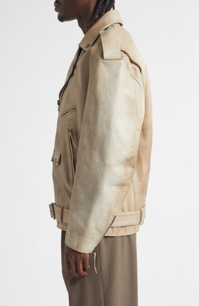 Golden Goose Gender Inclusive Journey Leather Jacket, Alternate, color, Mellow Buff