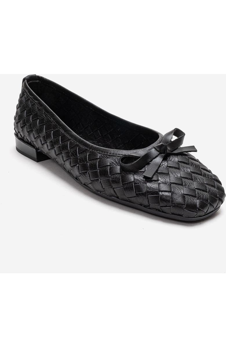 Forever & Always Shoes Garen Leather Ballet Flat, Alternate, color, Black
