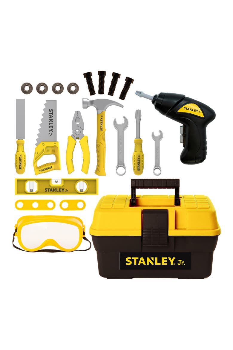 21-Piece Pretend Play Toolbox, Alternate, color, YELLOW AND BLACK