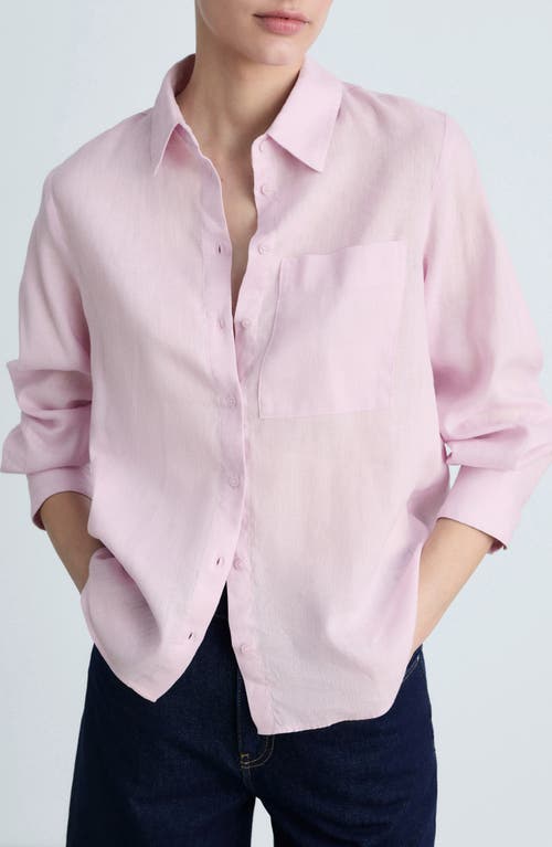 Mango Pocket Linen Shirt Lilac In Lilac