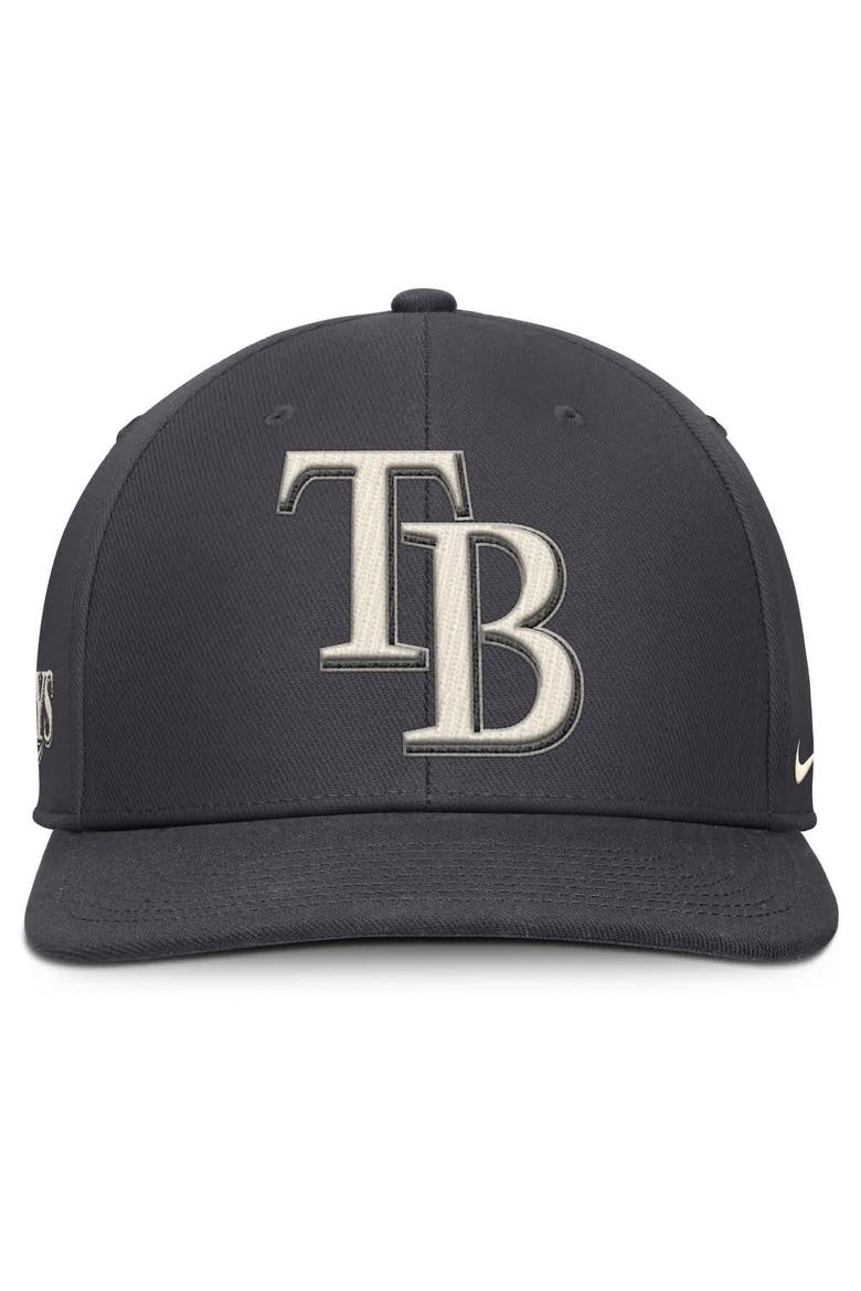 Men's Nike Anthracite Tampa Bay Rays Statement Pro Snapback Hat, Alternate, color, Anthracite