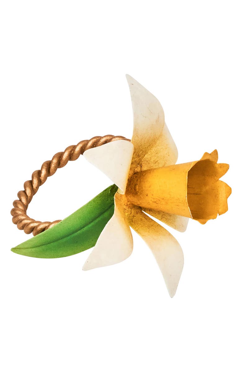 Juliska Meadow Set of 4 Napkin Rings, Alternate, color, Yellow