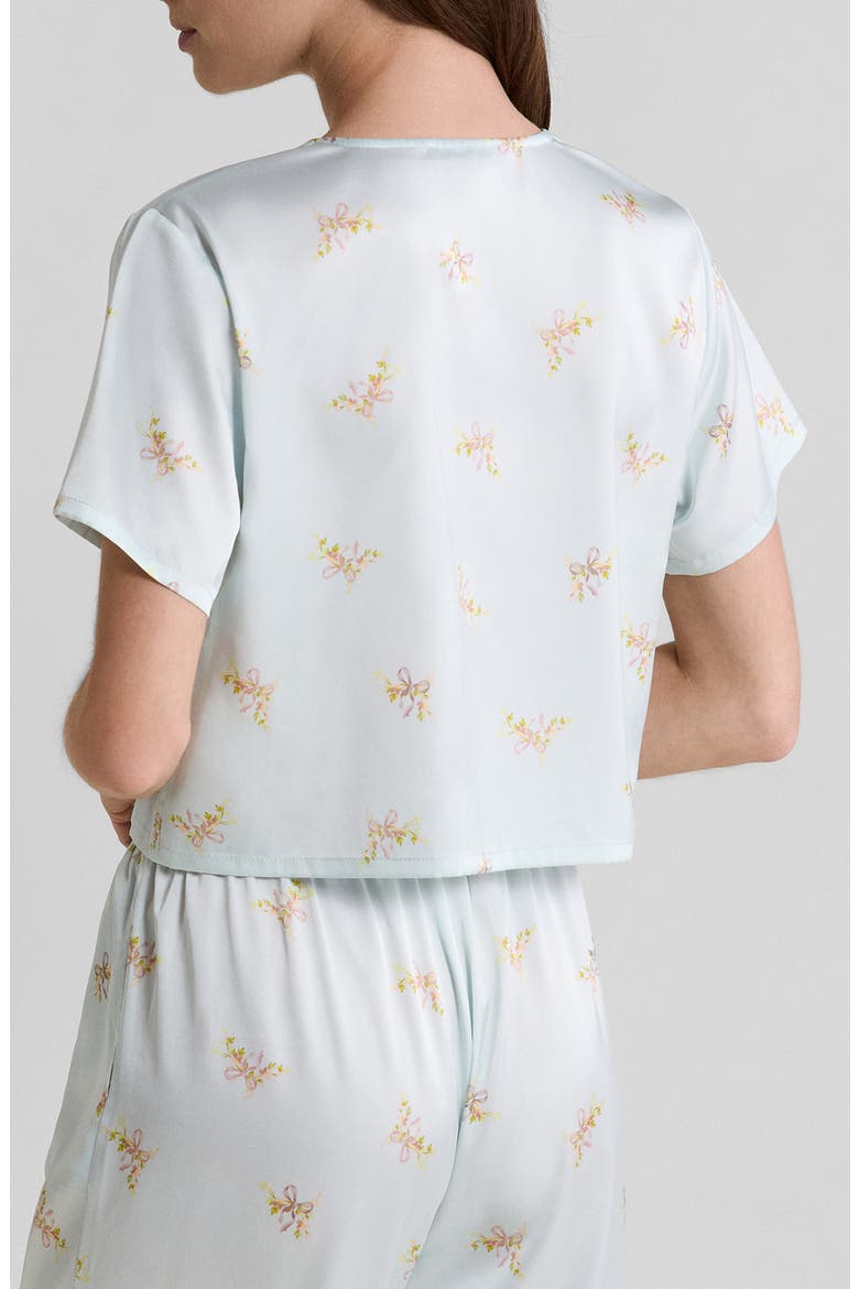 Solia Floral Short Sleeve Pajama Top, Alternate, color, PRINTED GREEN BLUE