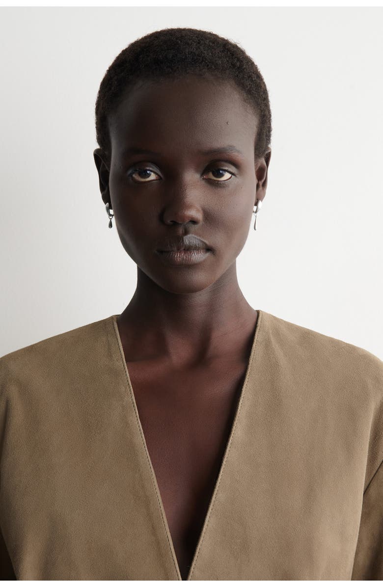 COS Mismatched Teardrop Hoop Earrings, Main, color, Silver