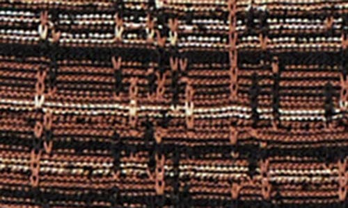 Ming Wang Ruffle Tweed Miniskirt In Brown