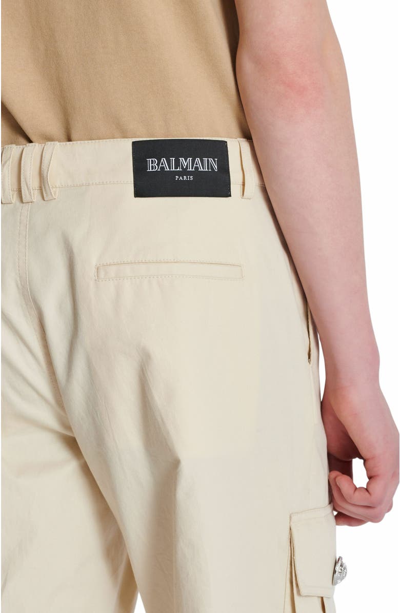 Balmain Cotton Cargo Trousers, Alternate, color, Beige