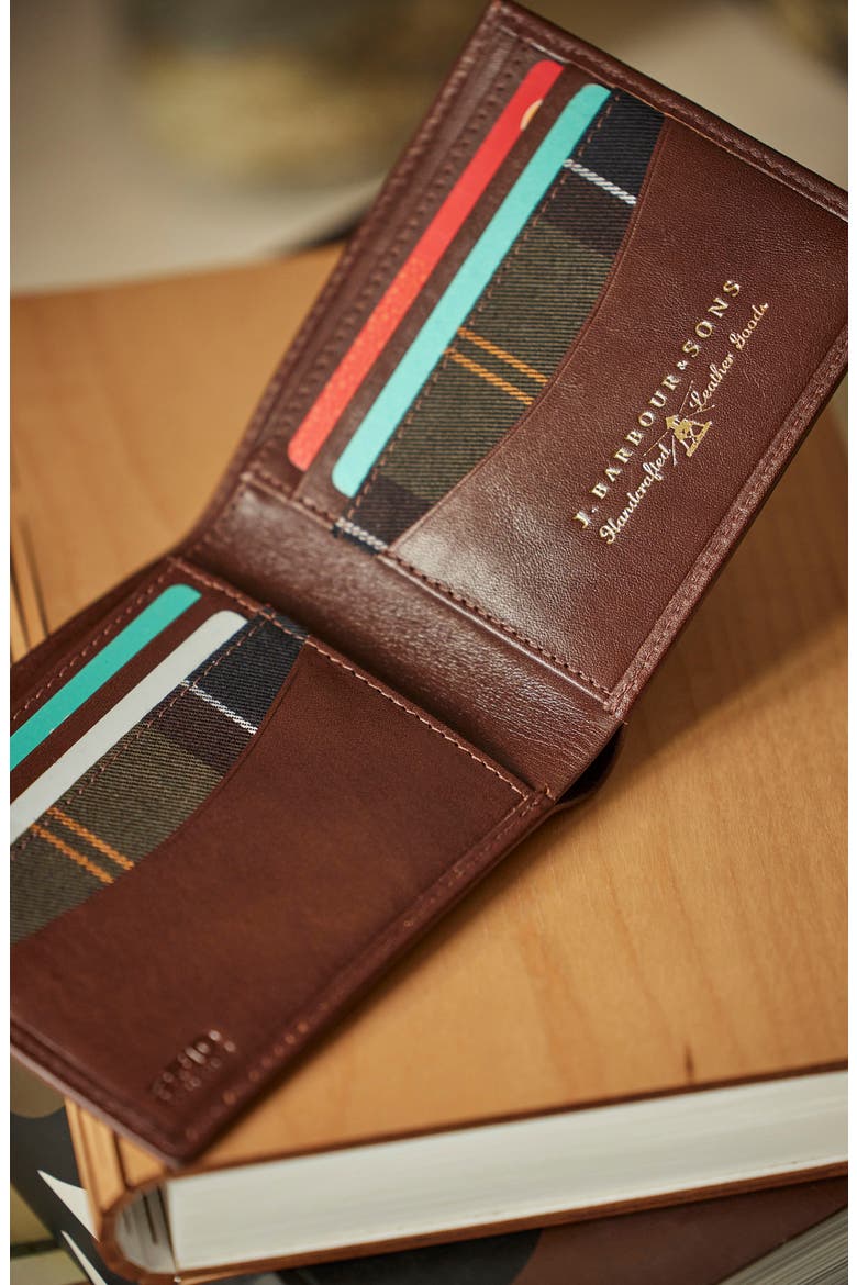 Colwell Leather Bifold Wallet, Alternate, color, BROWN CLASSIC TARTAN