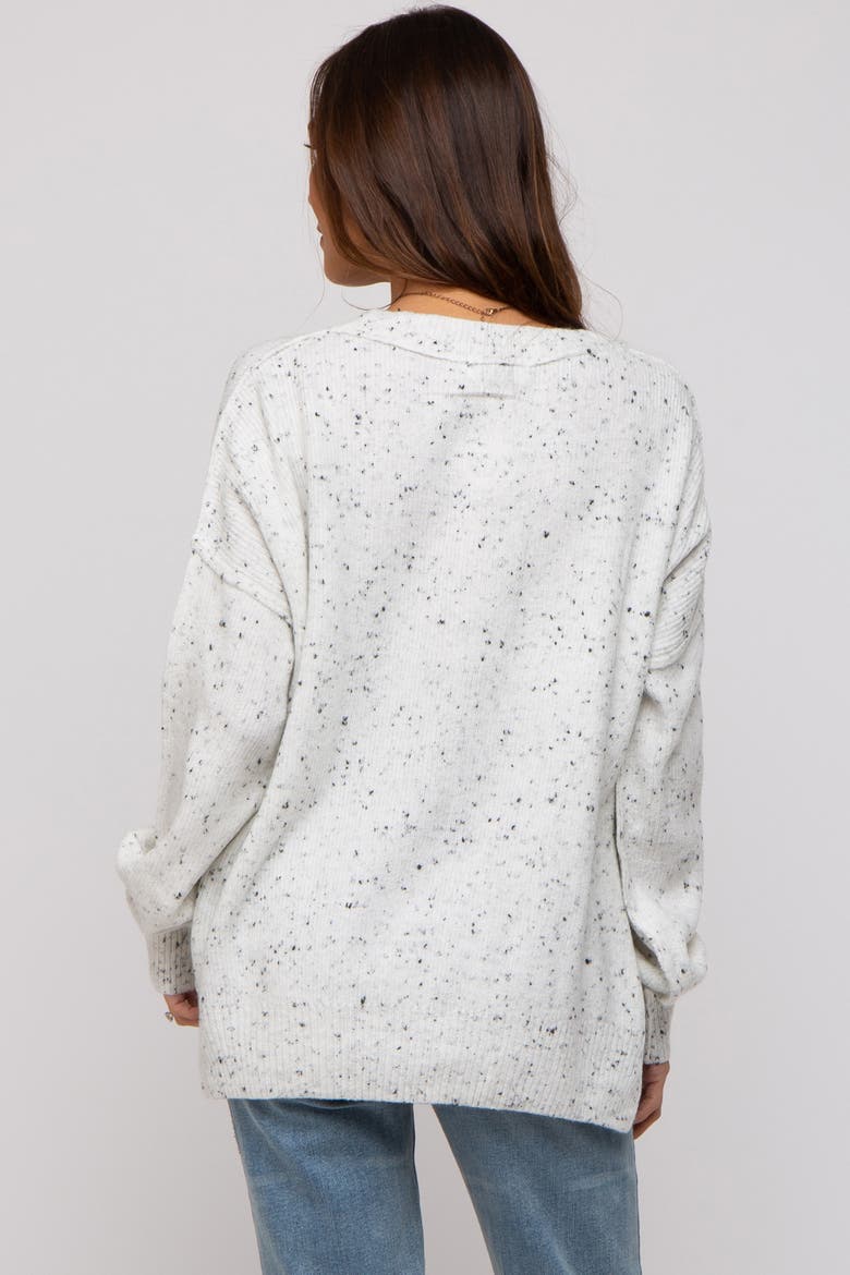 Speckled Knit Sweater, Alternate, color, Ivory