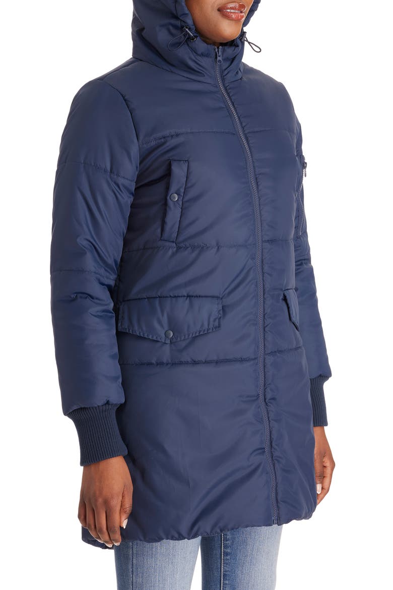 3-in-1 Hooded Maternity Puffer Jacket, Alternate, color, NAVY