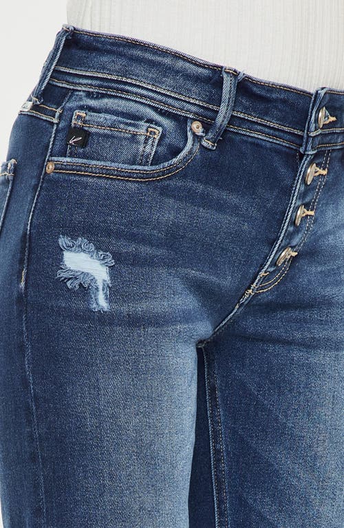 Kancan Eternity Mid Rise Slim Straight Leg Jeans In Blue