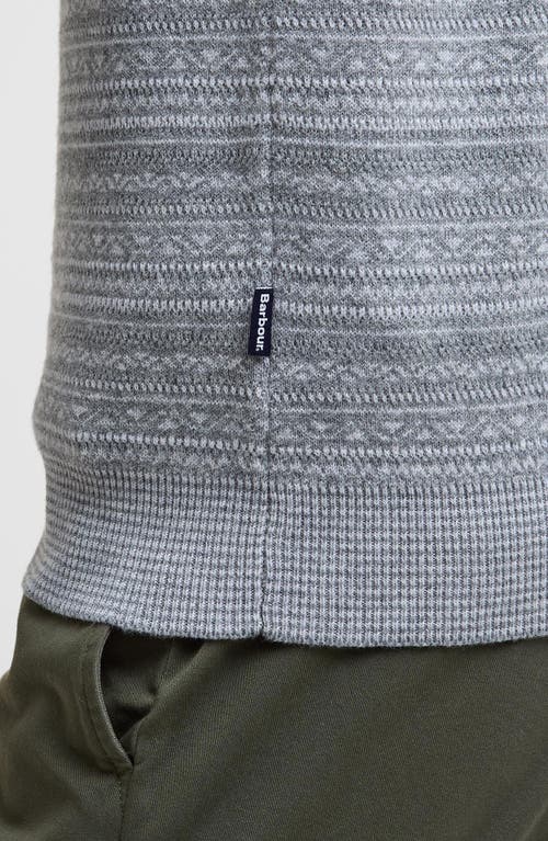 Barbour Dartfield Quarter Zip Cotton & Wool Sweater In Gray