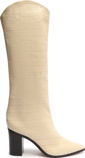 Maryana Pointed Toe Block Heel Knee High Boot