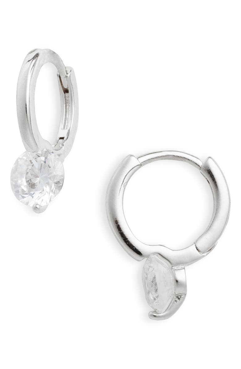 Nordstrom Cubic Zirconia Drop Huggie Earrings, Main, color,