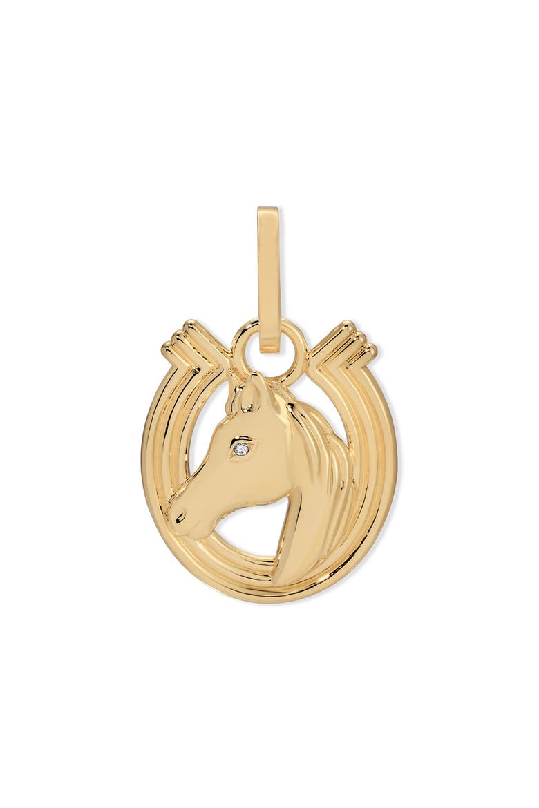 Groovy Diamond Horse Head Hinged Charm, Main, color, 14K YELLOW GOLD