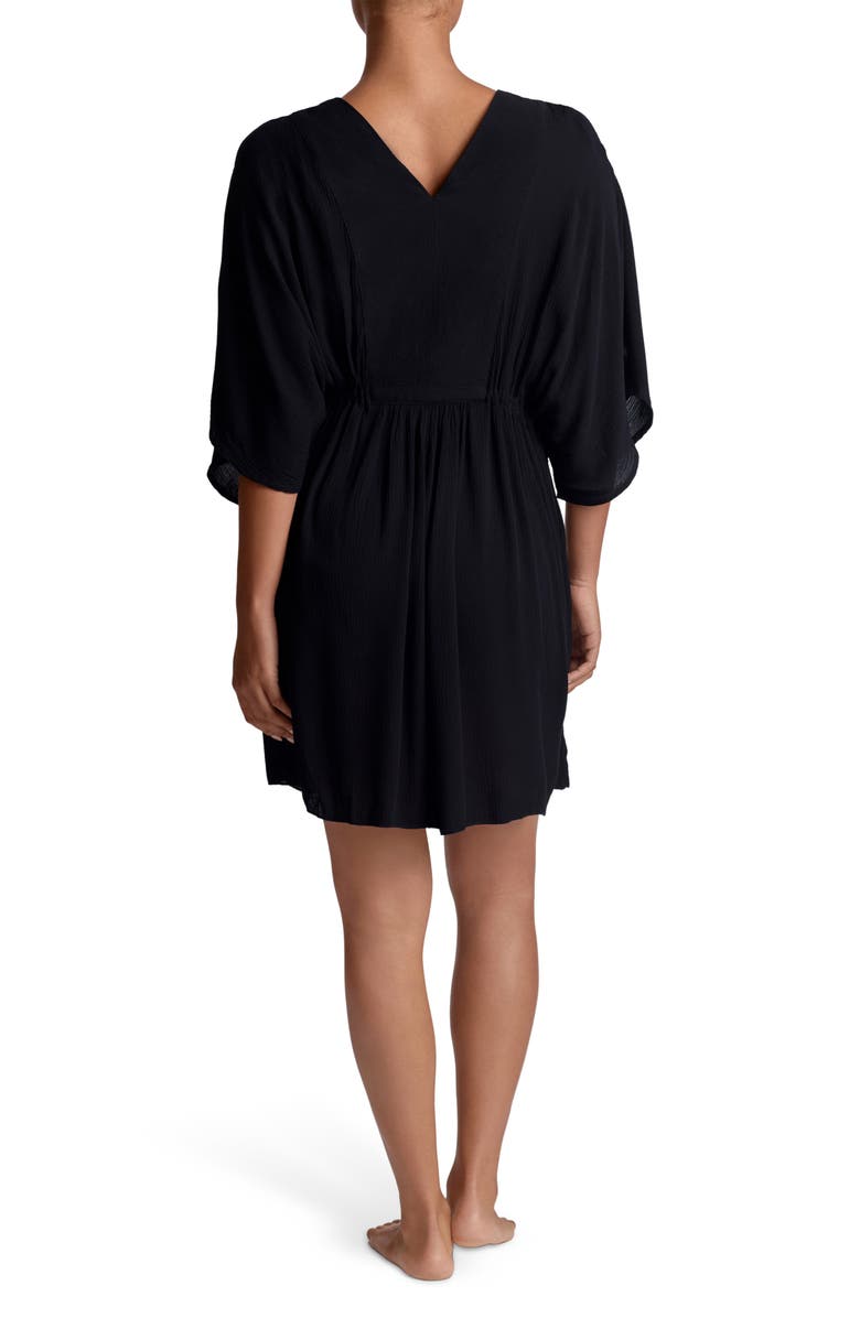 Lauren Ralph Lauren Crinkled Cover-Up Tunic, Alternate, color, Black
