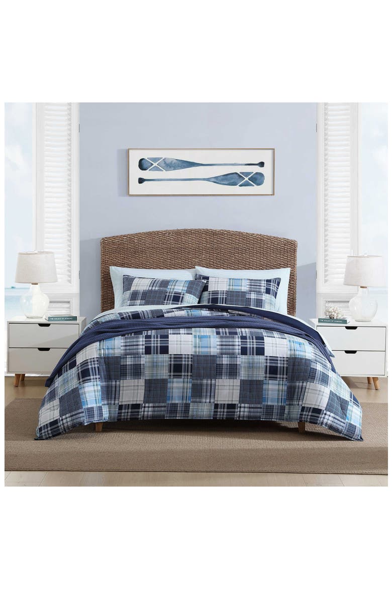 Mason Patchwork Cotton Comforter Set, Alternate, color, CAPTAINS BLUE/ GREEN