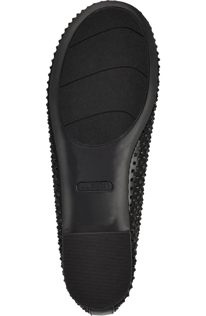 Nine West Burnne Studded Mesh Flat, Alternate, color, Black
