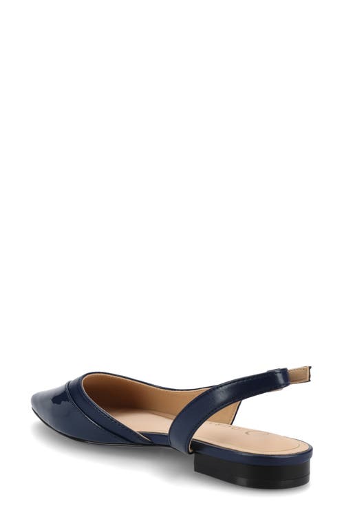 Shop Journee Collection Daphnne Cap Toe Slingback Flat In Navy