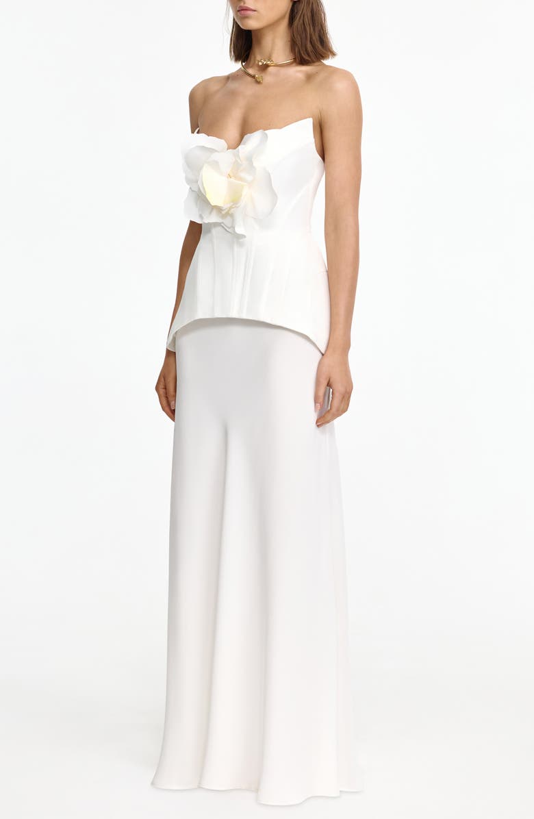 Acler Bankson Floral Appliqué Gown, Alternate, color, Ivory