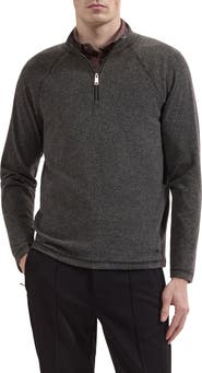Bugatchi Herringbone Quarter Zip Knit Top