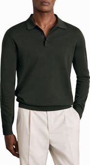 Reiss Trafford Long Sleeve Wool Polo Sweater
