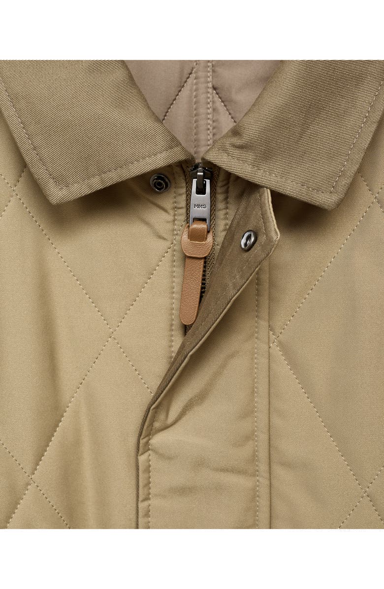 MANGO Quilted Water-Repellent Jacket, Alternate, color, Beige