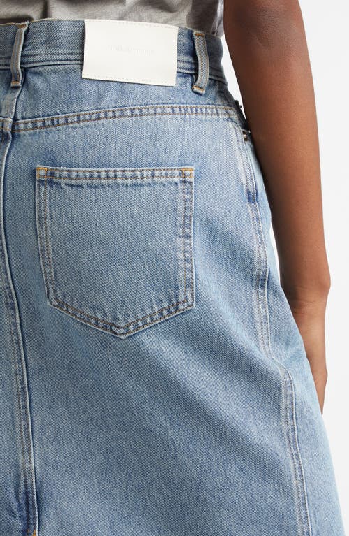 Loulou De Saison Rona Denim Maxi Skirt In Washed Light Blue