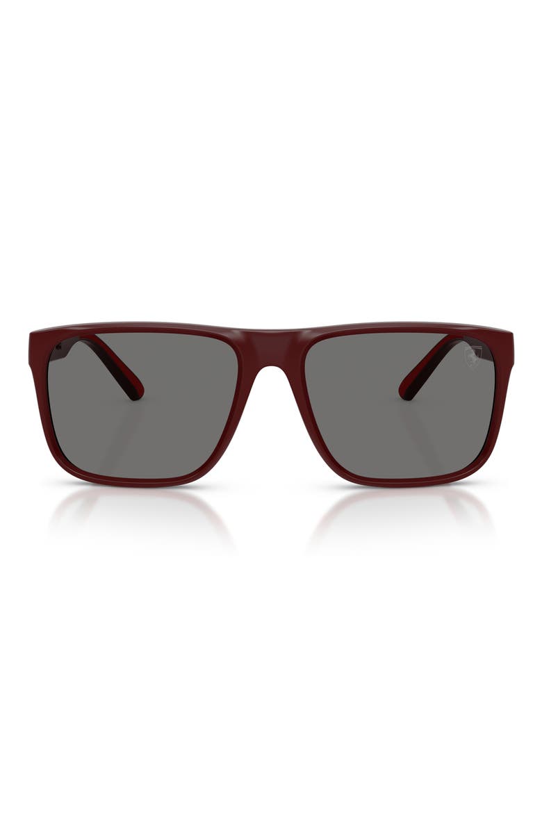 59mm Polarized Square Sunglasses, Main, color, BORDEAUX MATTE / POLAR GREY