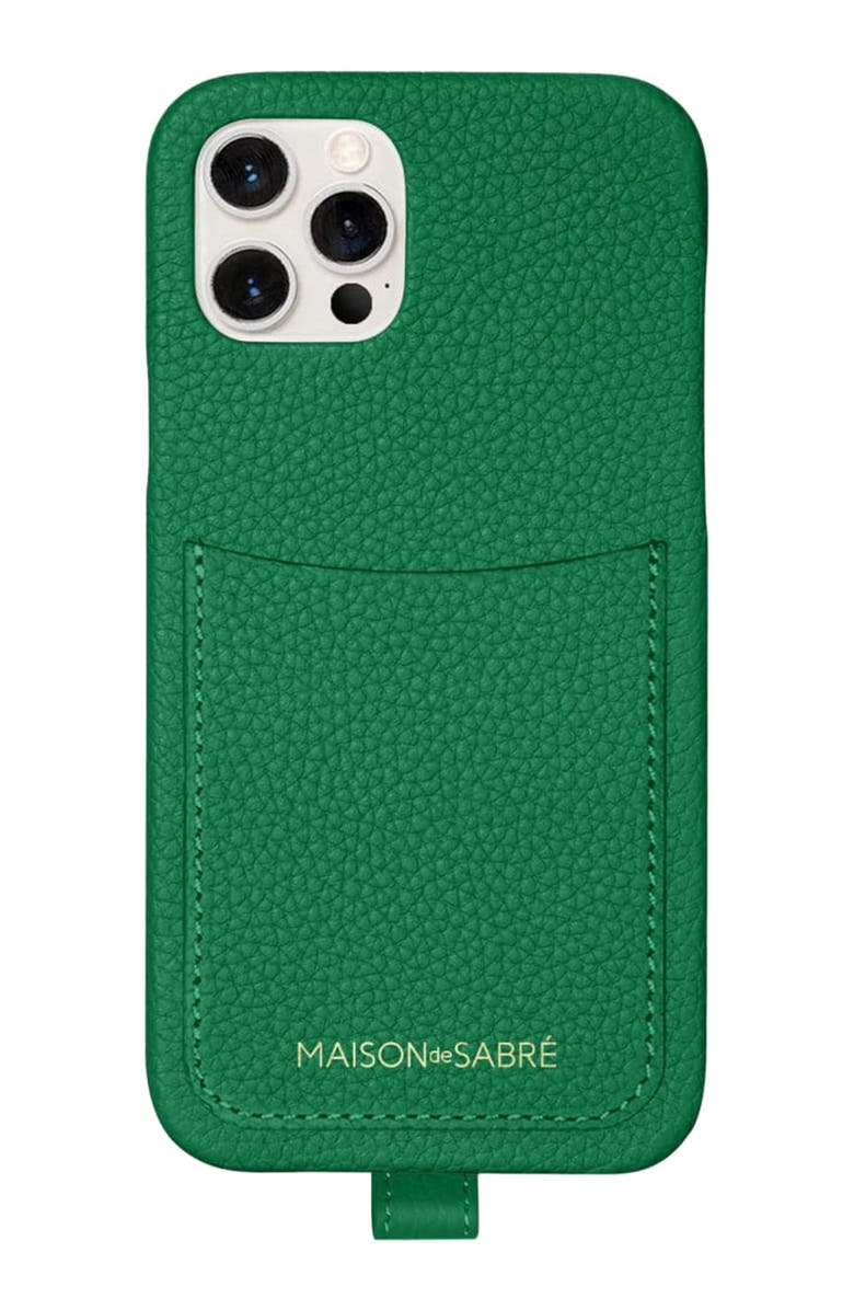 MAISON de SABRÉ Sling Phone Case, Alternate, color, Emerald Green
