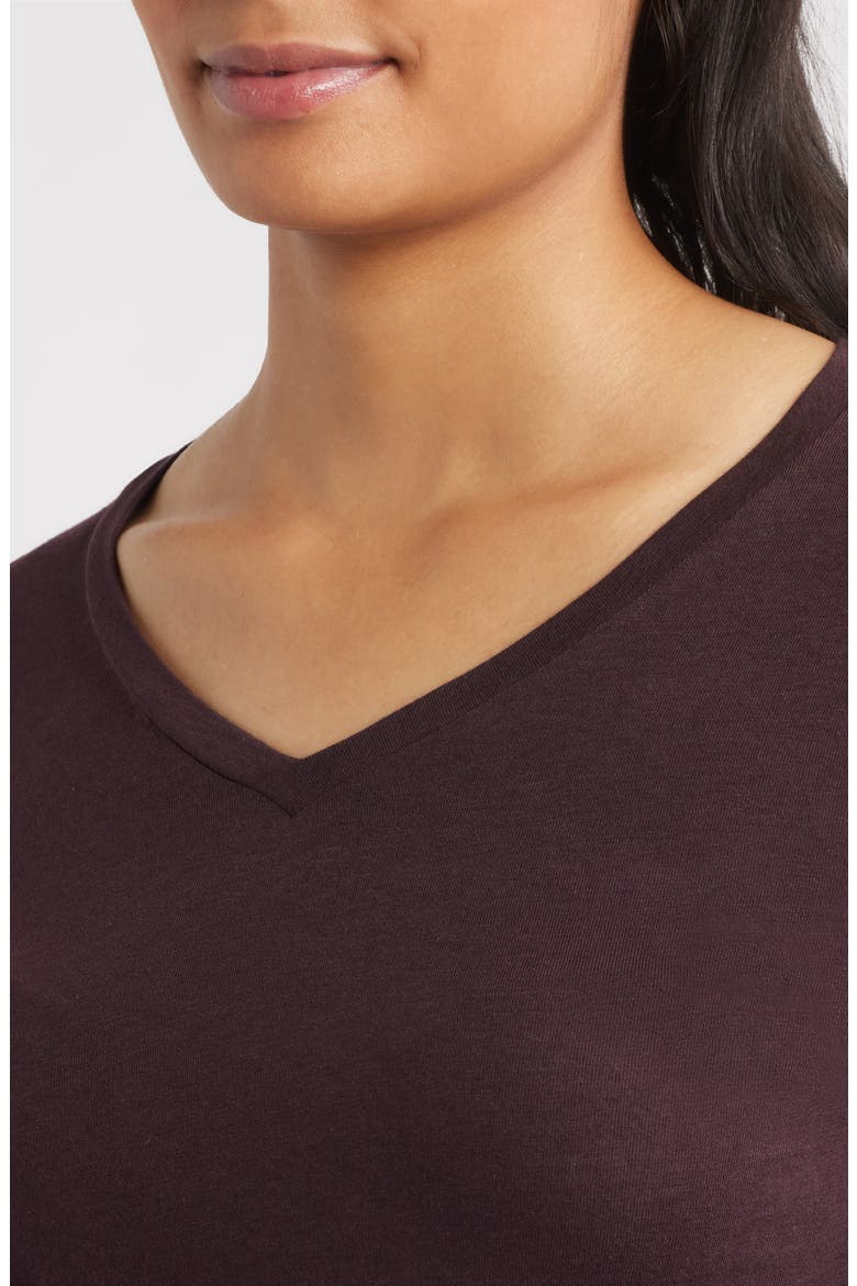 V-Neck Long Sleeve T-Shirt, Alternate, color, CASSIS