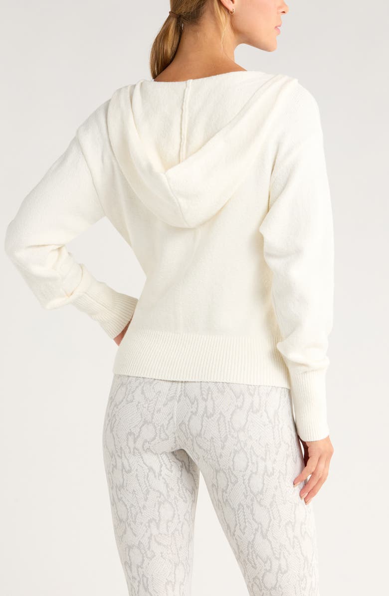 Zella Surplice Hoodie Sweater, Alternate, color, Ivory Egret