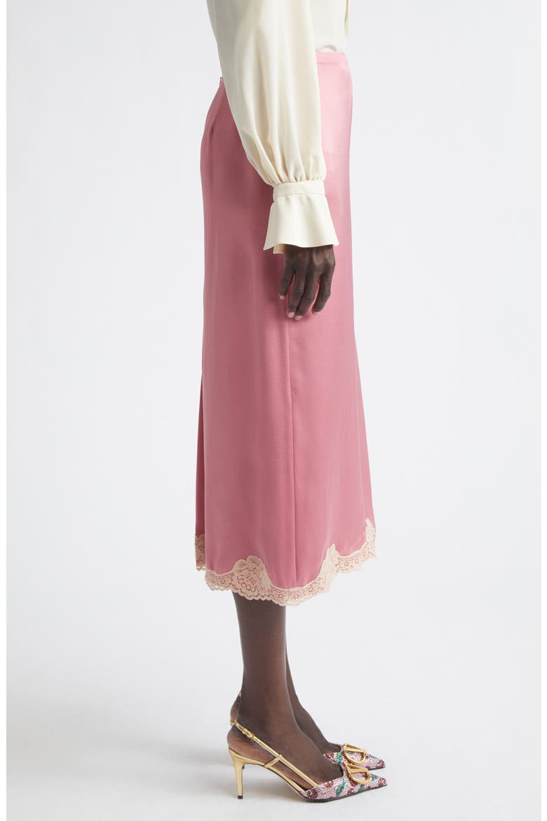 Lace Trim Satin Cady Slip Skirt, Alternate, color, DUSTY ROSE