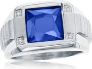 BLACKJACK Men's Spinel & Cubic Zirconia Signet Ring