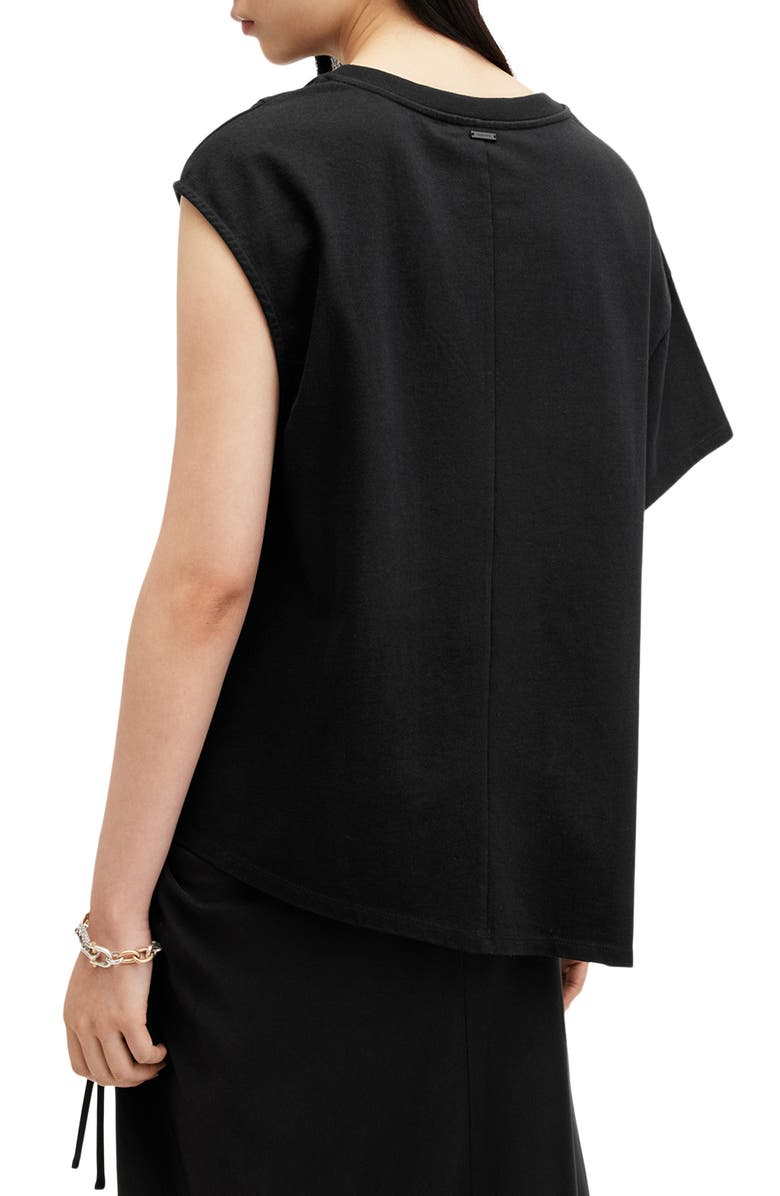 AllSaints Onyx Twist Sleeve T-Shirt, Alternate, color,