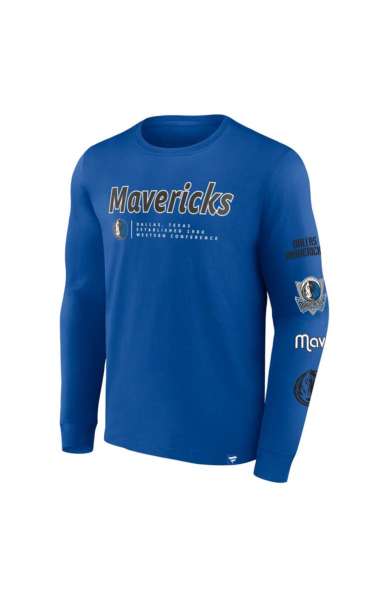 FANATICS Men's Fanatics Branded Blue Dallas Mavericks Baseline Long Sleeve T-Shirt, Alternate, color, Blue