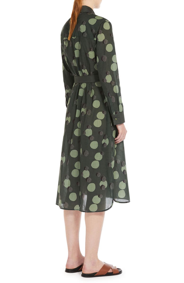 Max Mara Vigile Print Tie Waist Long Sleeve Shirtdress, Alternate, color, 