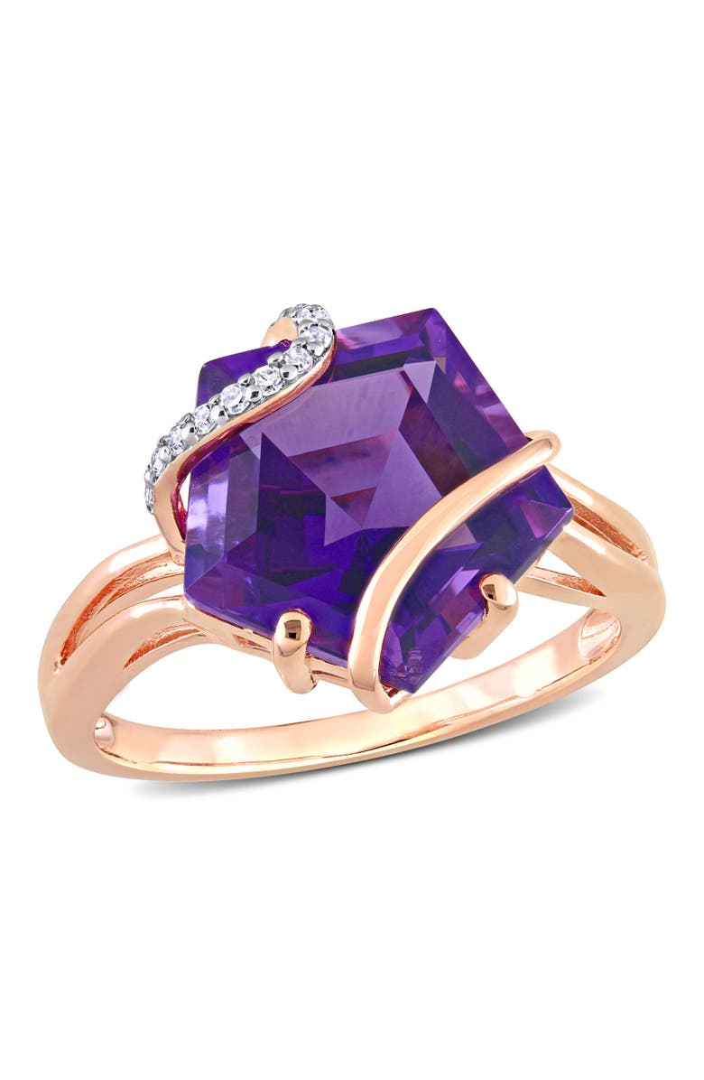 Julianna B. Amethyst & Diamond Accent Swirl Ring, Main, color, Amethyst