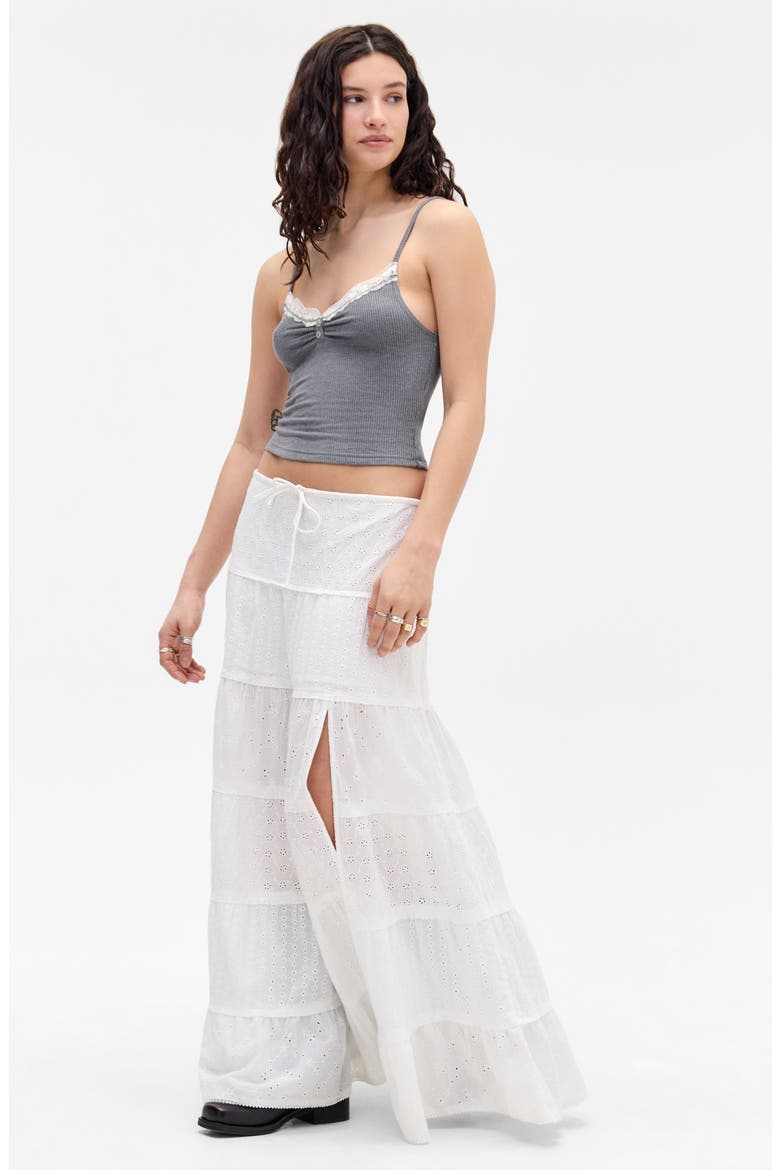 Diana Lace Trim Crop Rib Knit Camisole, Alternate, color, GREY