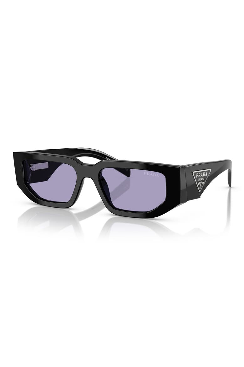 56mm Rectangular Sunglasses, Alternate, color, BLACK / VIOLET