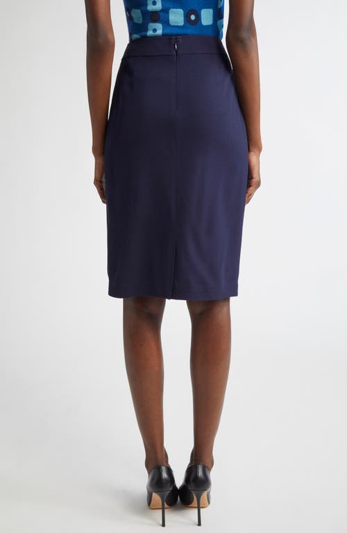 St John St. John Collection Stretch Twill Pencil Skirt In Blue