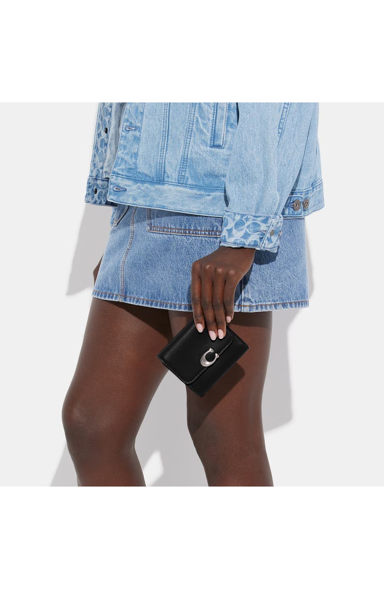 COACH Luxe Leather Trifold Wallet, Alternate, color, 