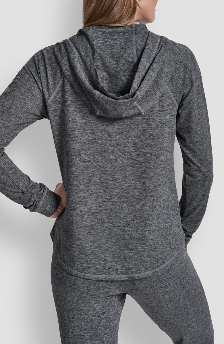 DKNY Spacedye Full Zip Hoodie, Alternate, color, Black Spacedye