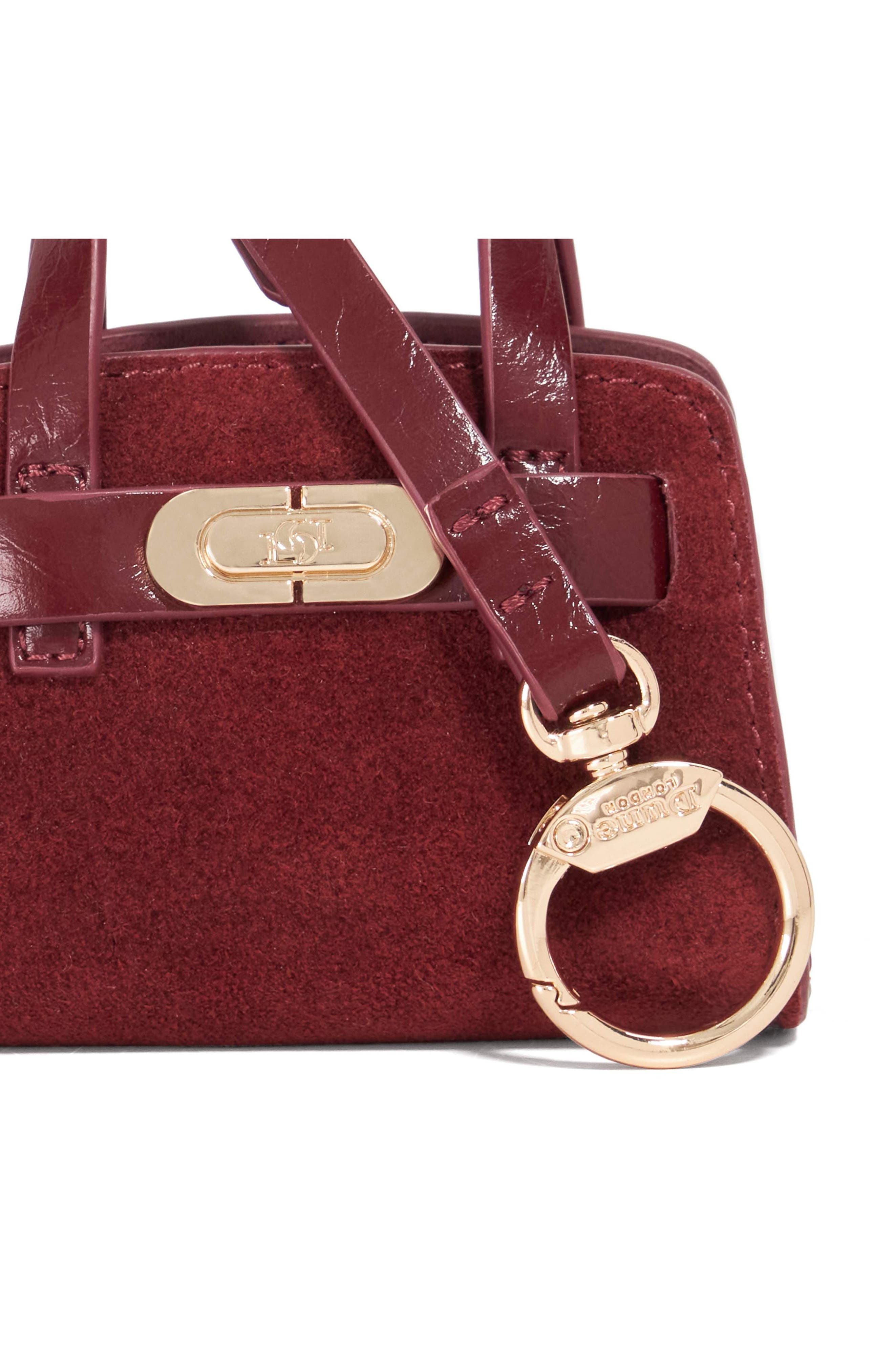 Dune London Define Bag Charm, Alternate, color, Burgundy