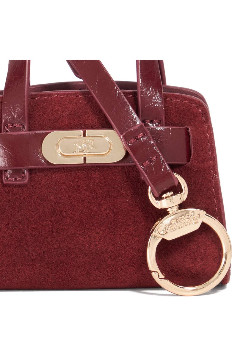 Dune London Define Bag Charm, Alternate, color, Burgundy