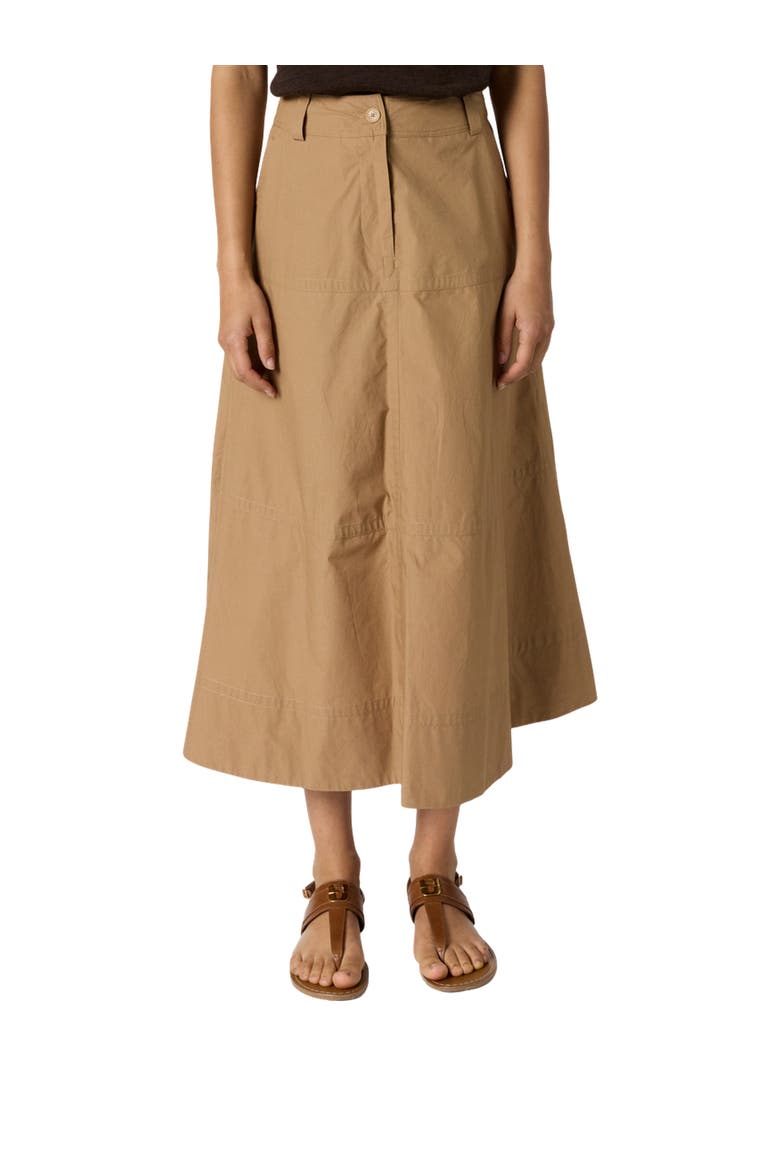 Jina High Waist A-Line Midi Skirt, Main, color, Caramel