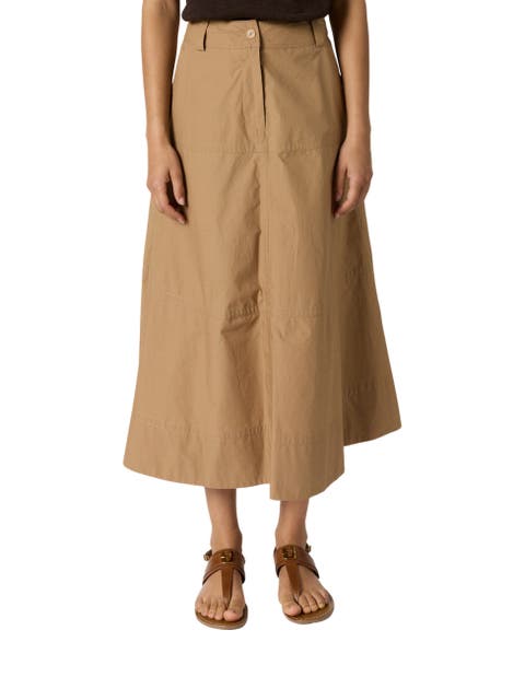 Jina High Waist A-Line Midi Skirt